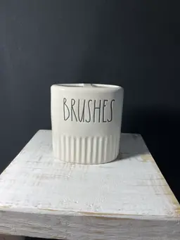 Rae Dunn Ceramic 2 Slotted Brushes Vessel