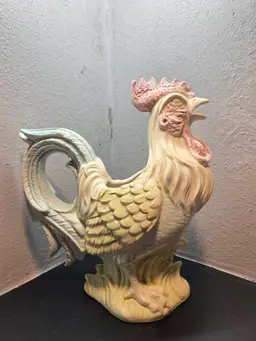 Italian Ceramic Rooster Pitcher Hand Painted By Pizzato Made In Italy Vintage