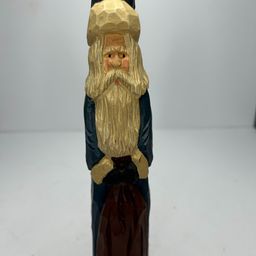 Wood Resin Folk Art Santa Signed On Back @ 81/2x 2