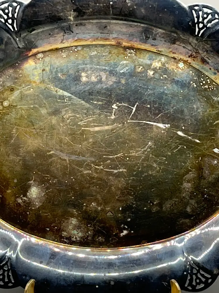 Vintage WM Rogers Silverplate Tray Reticulated Design 11”