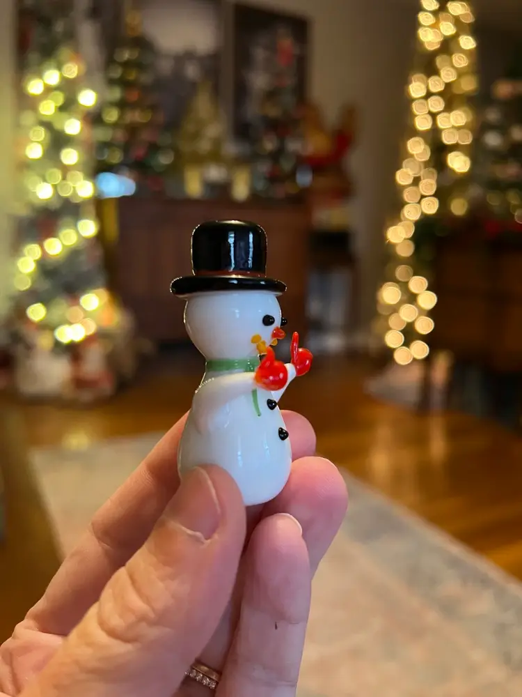 Glass Snowman Figurine