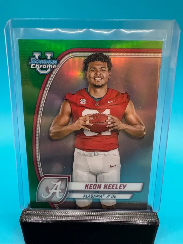 Keon Keeley Bowman Chrome U Green Refractor /99 Alabama Crimson Tide