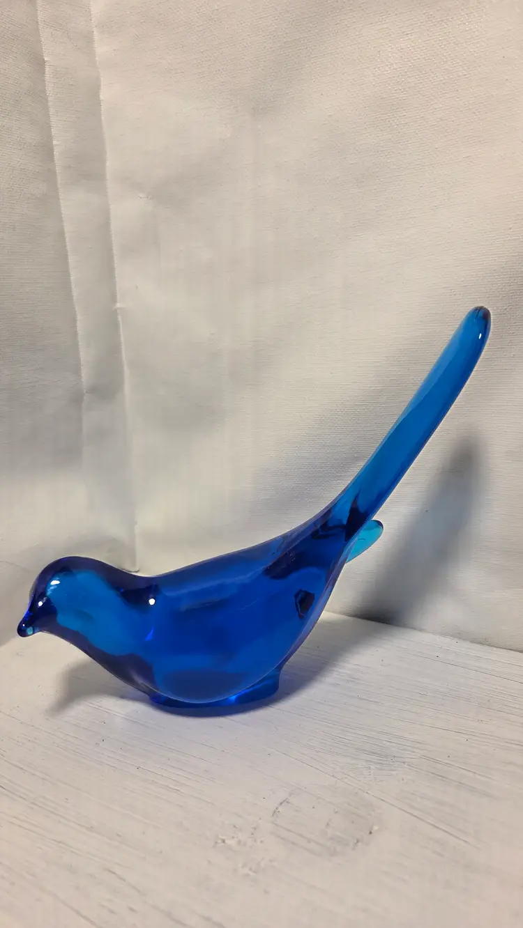 Vintage Fenton Blue Glass Bird of Happiness