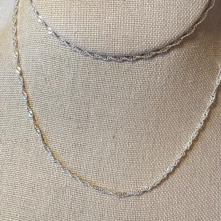 Adjustable Dayadema Italy 925 Sterling Silver Twist Necklace Up To 24”