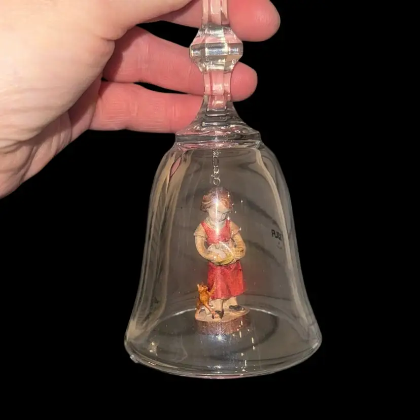 Original dolfi Italian Glass Bell With Figurine