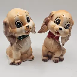 Commodore cocker Spaniel Dogs salt and pepper shakers vintage japan