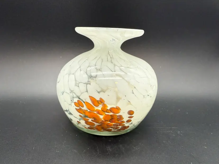 Vintage Mdina Art Glass Vase with Paperwork Inside