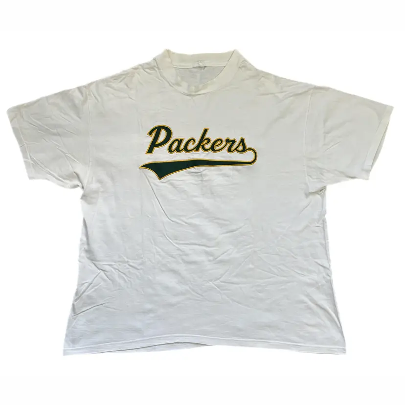 Green Bay Packers 2X T Shirt Single Stitch Embroidered NFL Football Vintage READ