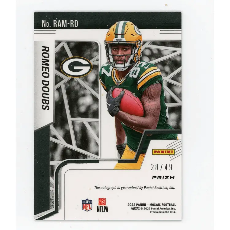 Romeo Doubs Mosaic Purple Prizm Rookie Auto /49