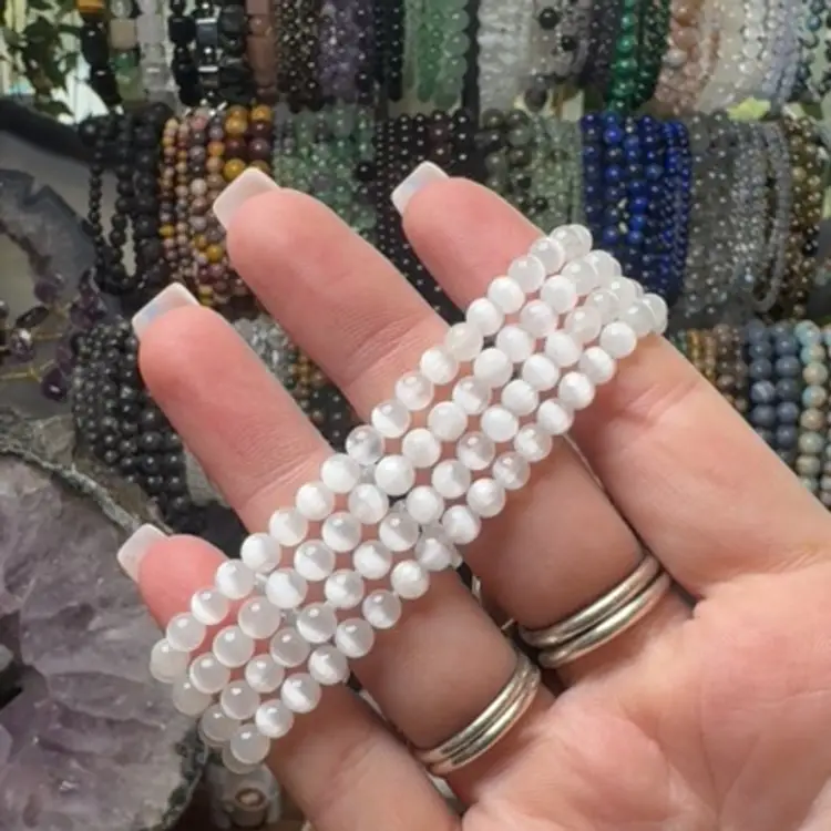 Selenite 4mm Bracelet