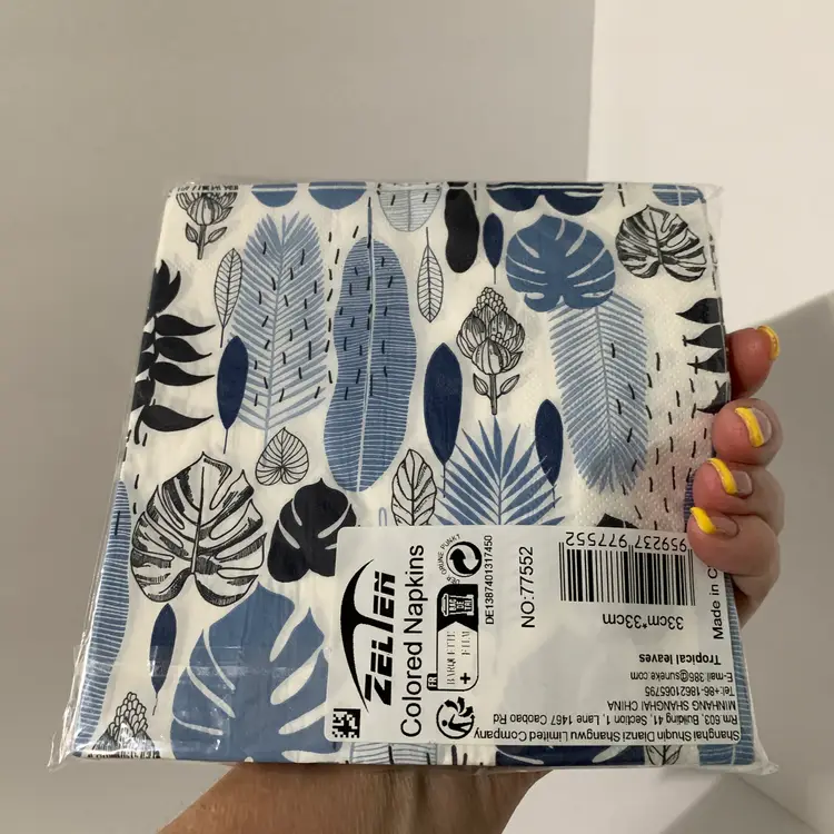 Blue Leaves Napkins 20ct