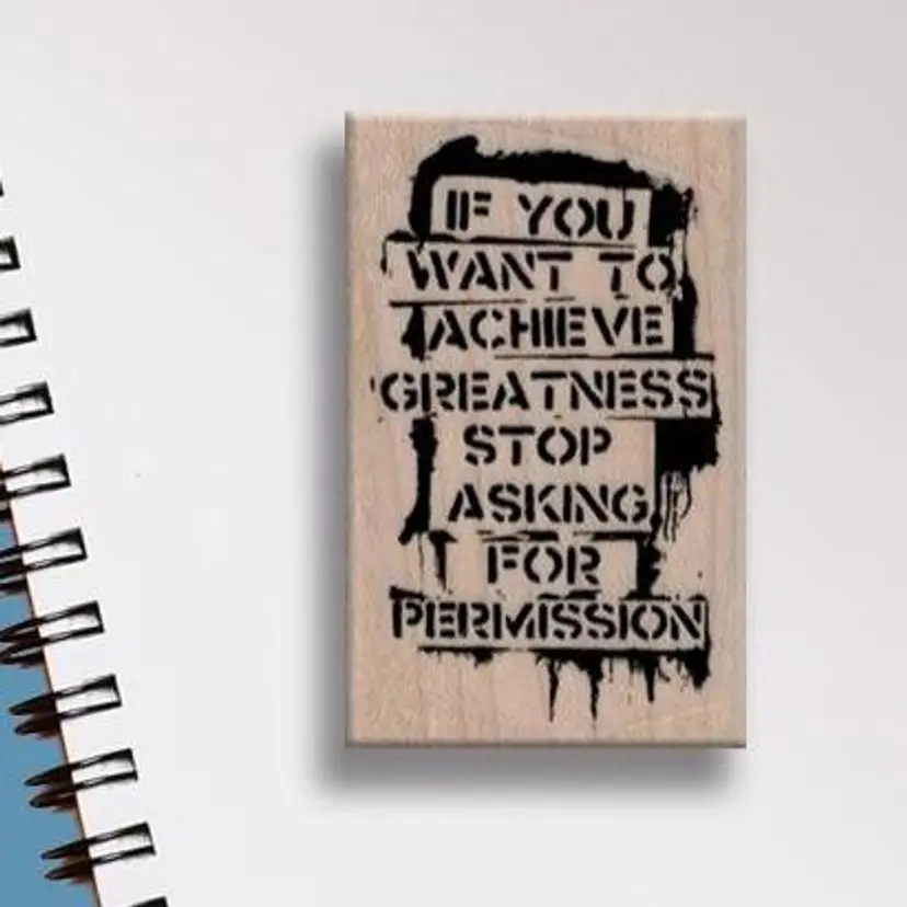 Banksy Graffiti Achieve Greatness Rubber Stamp