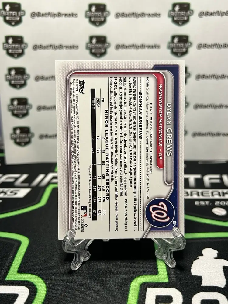 Dylan Crews 2024 Bowman 1st Prospect #BP-23 Washington Nationals