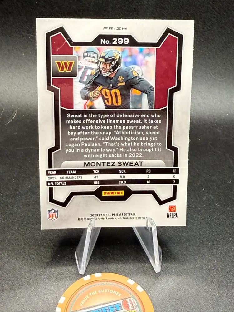 Montez Sweat Checkerboard 2023 Prizm Washington Commanders