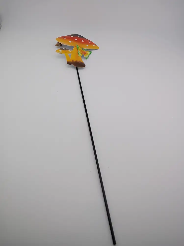 Mushroom and butterfly stake