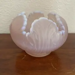 Fenton Empress Lotus Pink Glass Rose Bowl Vase Votive Tea Light Holder 4 1/2"