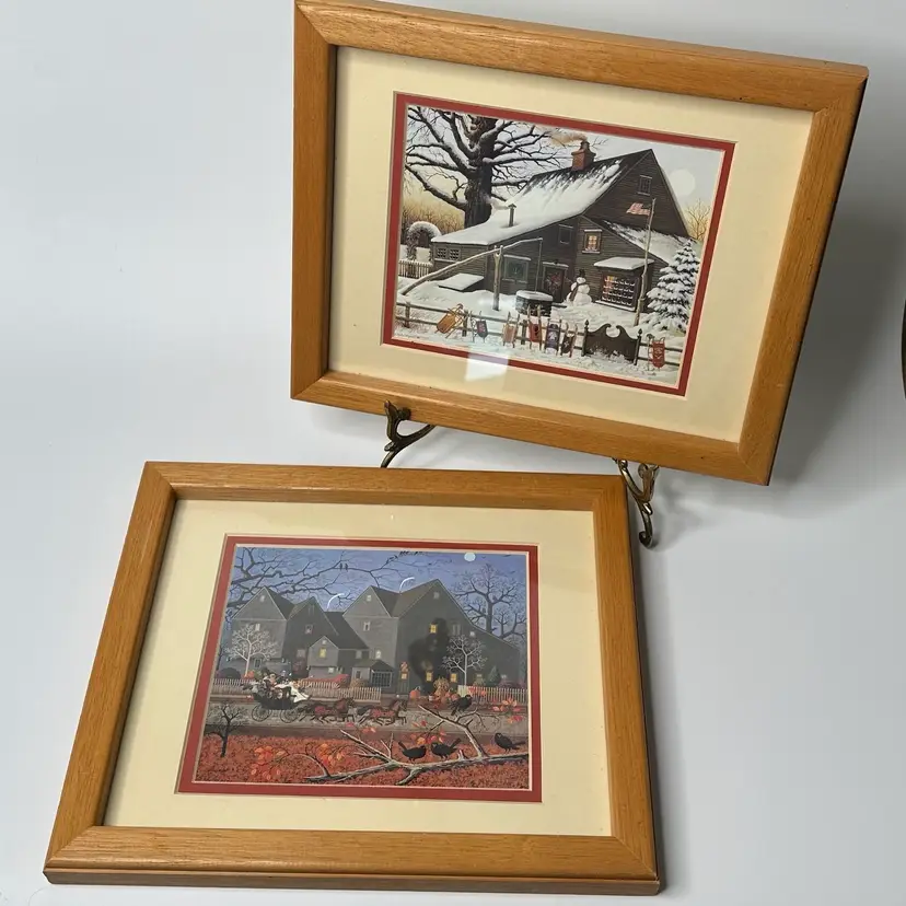 #01 Charles Wysocki "Cocoa Break at the Copperfield" And "Hellraiser's Passing" FRAMED Art -Set/2