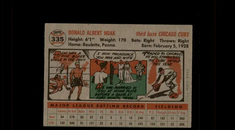 1956 Topps #335 Don Hoak - (pk-tl2) - Chicago Cubs
