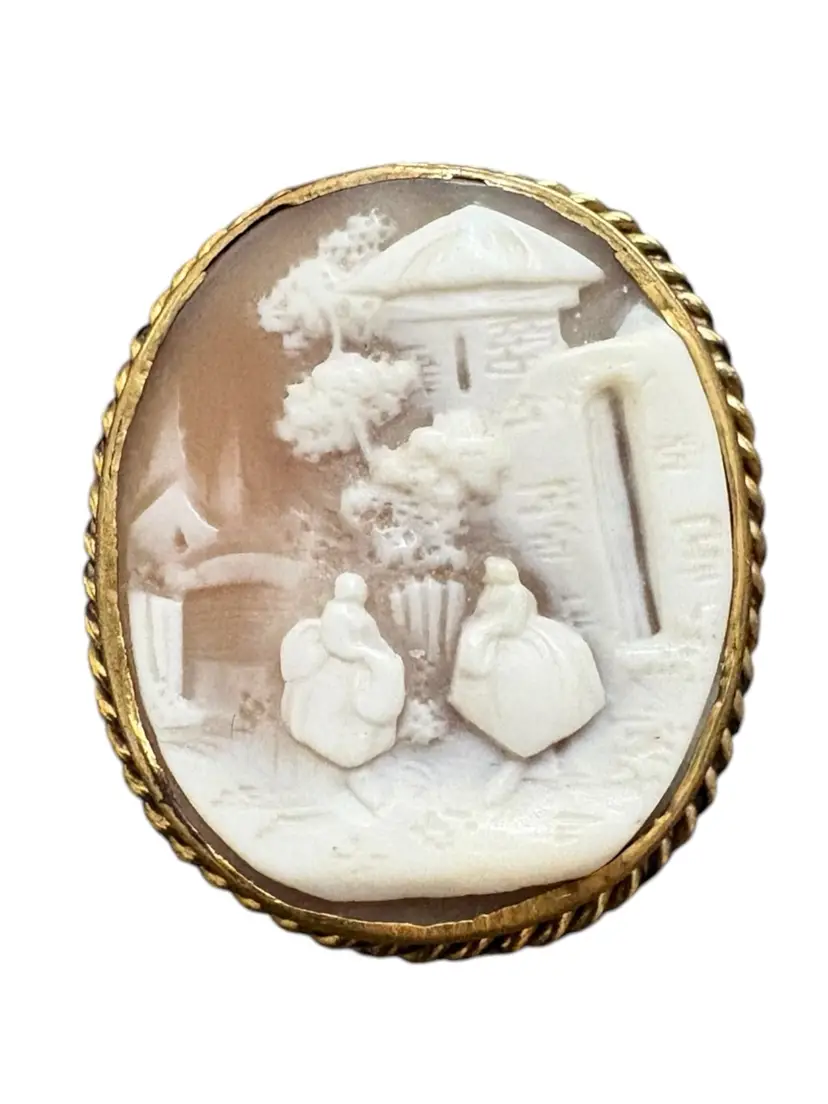 19. Victorian Scenic Shell Cameo Brooch
