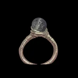 Black Glass Bead Ring