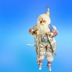 Vintage Santa Blue/Lav 14” Figurine MBCA Importing With Original Sticker
14” T x 5” W