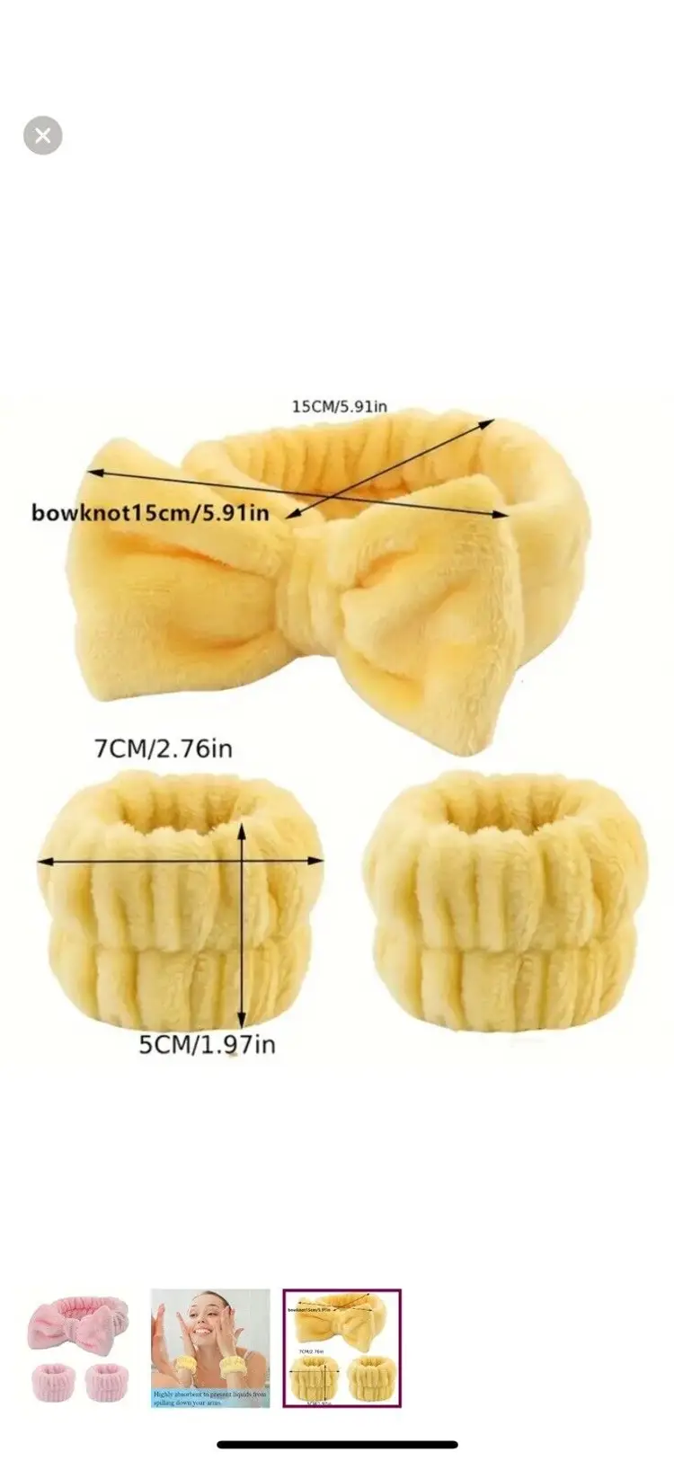 NWT Spa Headband Wristband 3 Piece Face Washing Set Wellness Blue