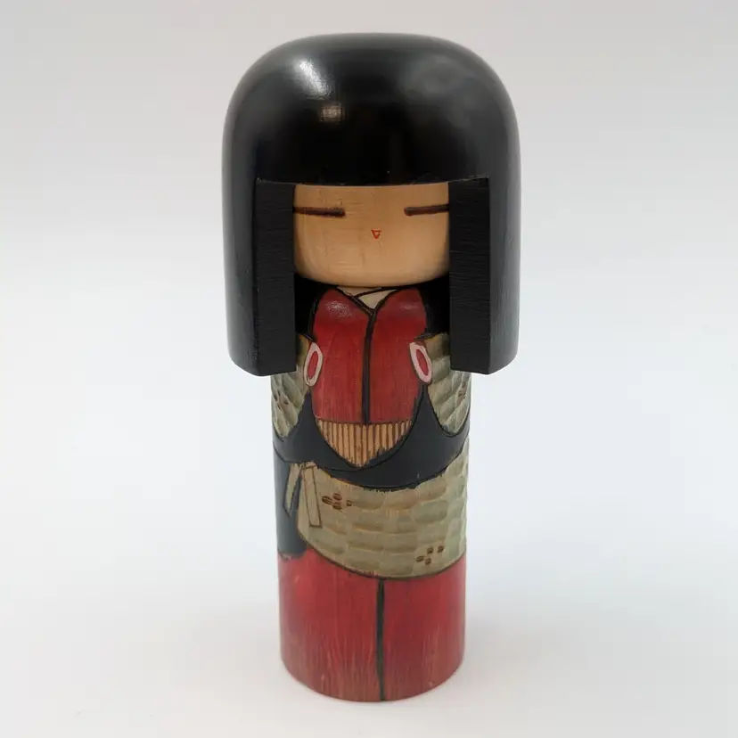 Vintage Japanese Kokeshi Wooden Geisha Doll