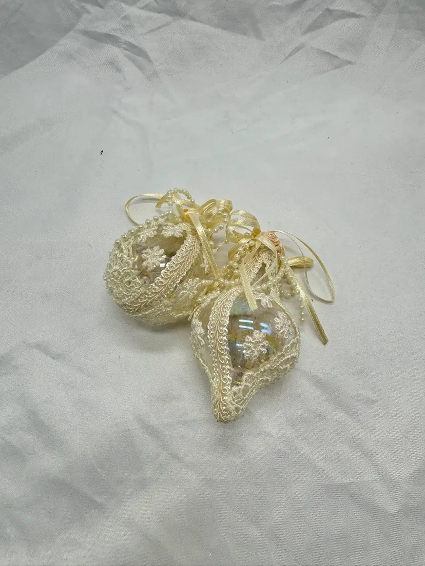 VTG Victorian Style Lacy Christmas Ornaments