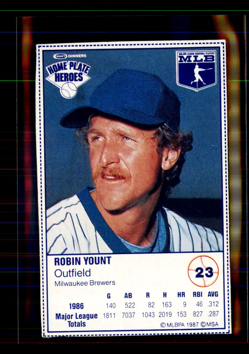 Robin Yount 1987 Kraft Dinners Home Plate Heroes #23 - (pk1c) - Milwaukee Brewers