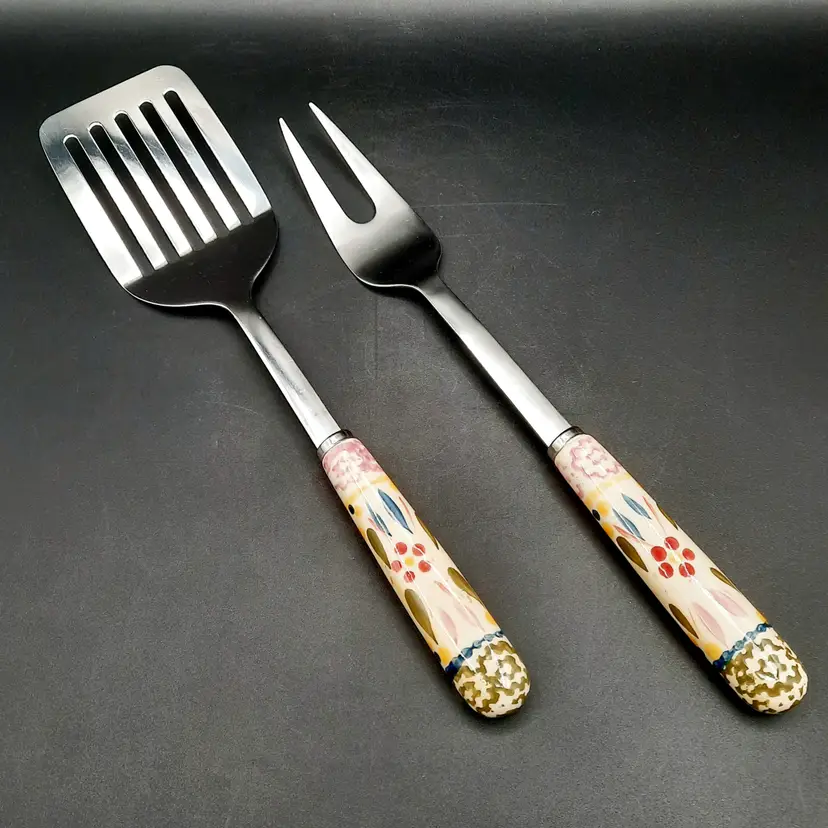 Temptations by Tara Old World Serving Utensil Fork and Spatula