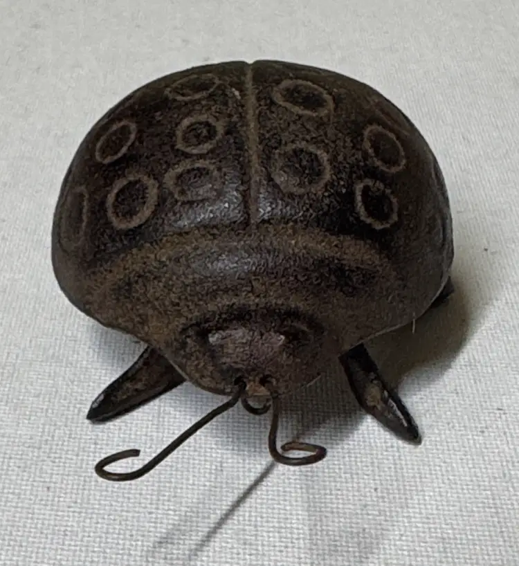 Ladybug Figurine cast iron 3” diameter brown