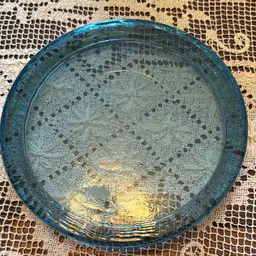 Vintage Blue Railroad Crossing Lens