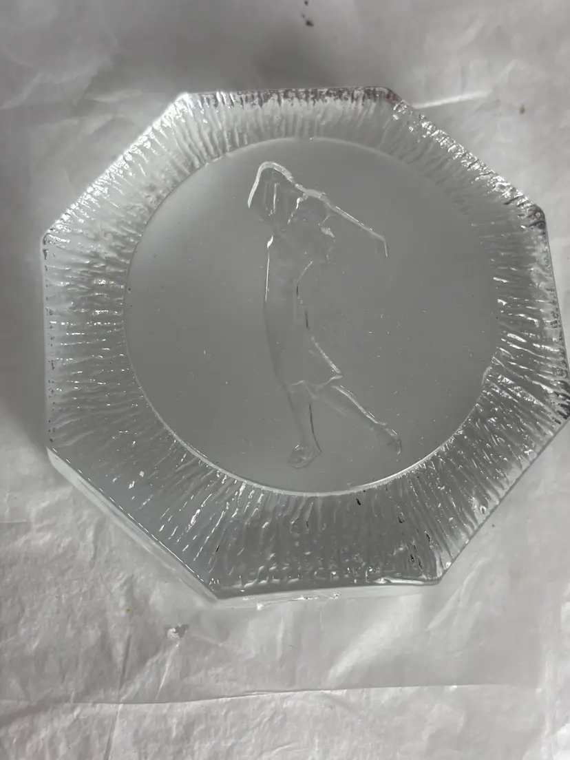 Nybro Sweden Crystal Golf Paperweight