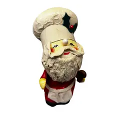 012 Vintage Papier-Mâché, Santa Claus Chef Holiday Christmas Decor 4 1/2 Inch