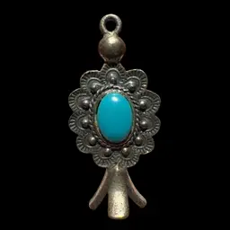 Sterling silver pendant with oval turquoise