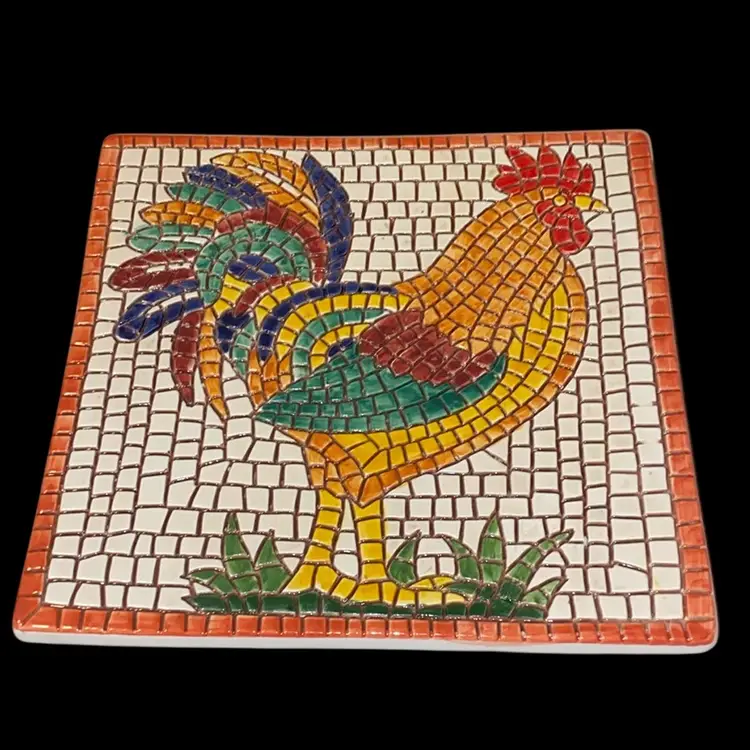 Chicken/Hen Trivet/Wall Hanging Ceramic Porcelain EUC
