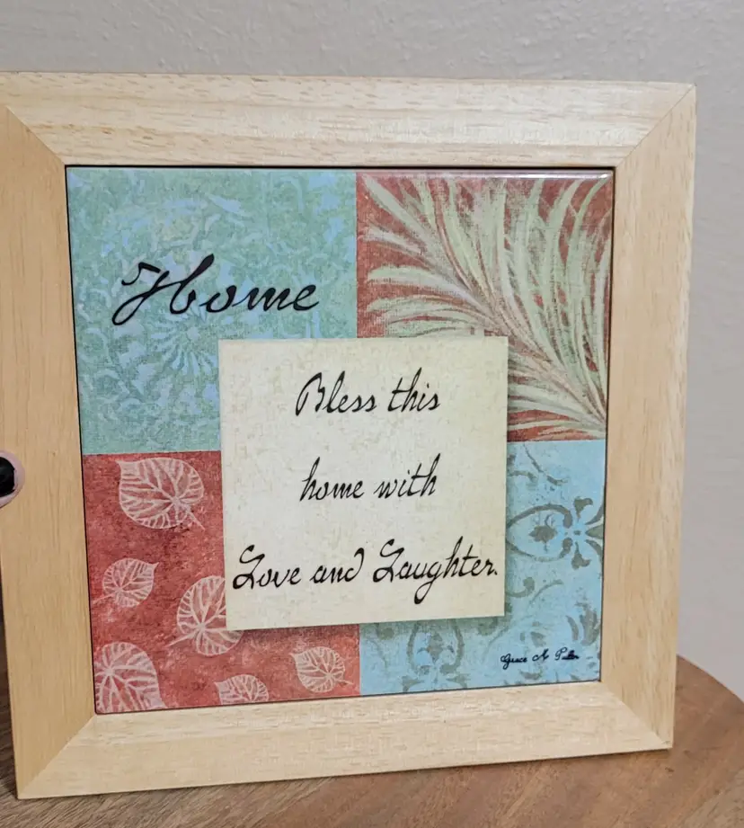 House Blessings Framed Ceramic Tile Trivet / Wall Hanging