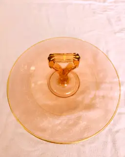 Pink Depression Glass Serving Tray