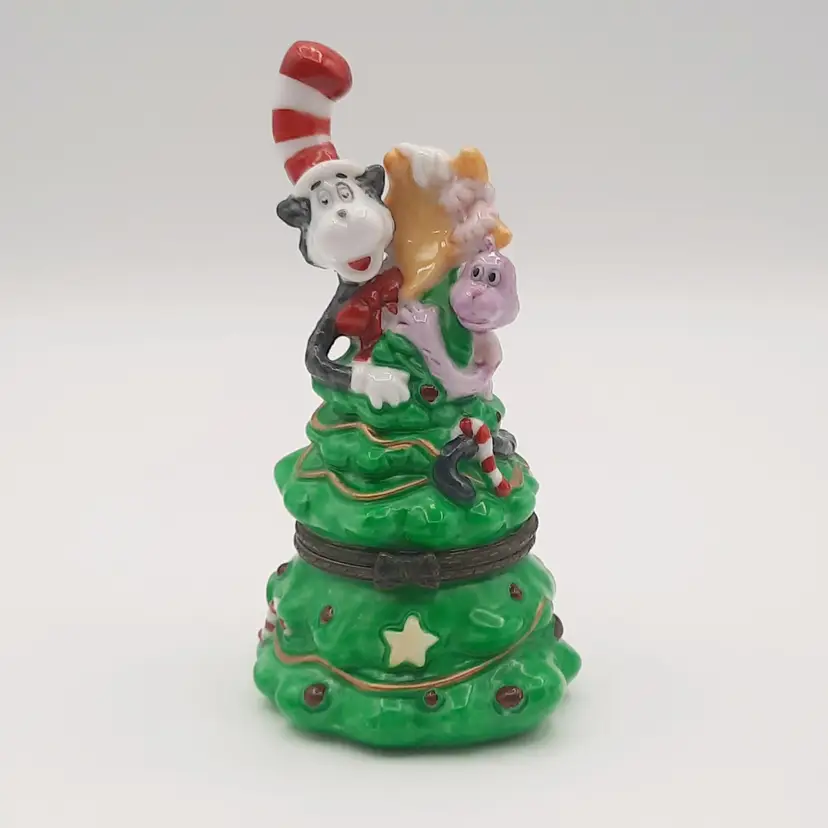Dr Seuss Cat In The Hat Christmas Tree Hinged Trinket Box Midwest of Cannon Falls