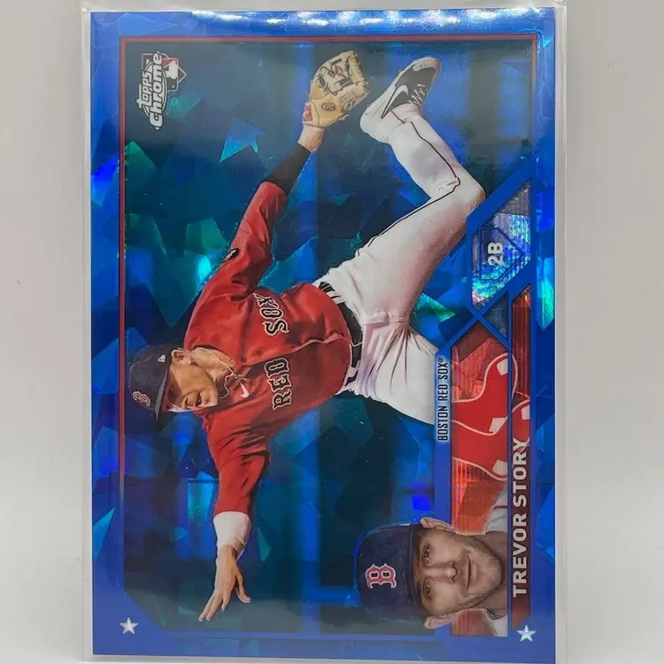 Trevor Story, 2023 Chrome Sapphire, Boston Red Sox