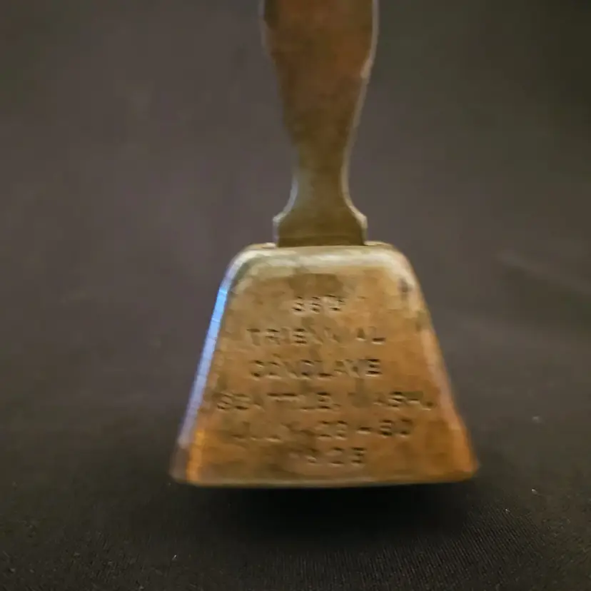 Knights Templer METAL BELL inscribed 36th Triennial Conclave Grand Commandery Louisiana K.T. 1925 Souvenir Vintage