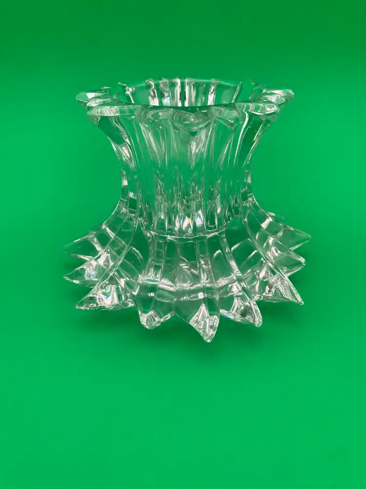 PartyLite Clear Crystal Aurora Starburst Reversible Candle Votive or Pillar