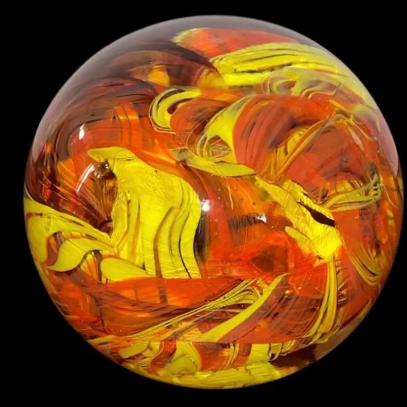 #25- Vintage Beautiful Signed Paperweight - Multi-colored