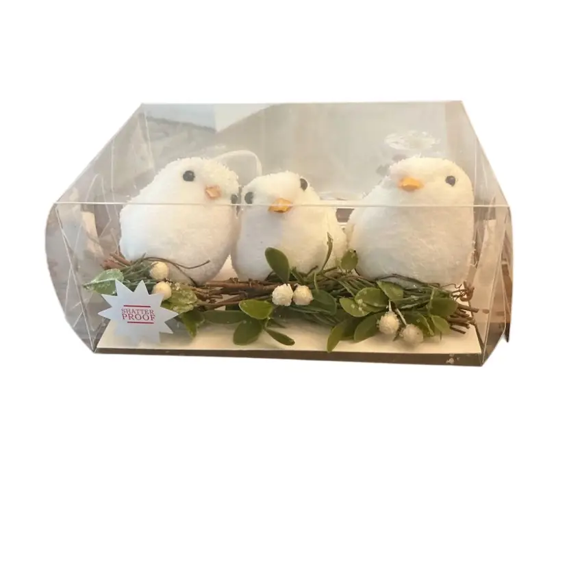 NIB- Hobby Lobby 2022 White Country Christmas Bird Ornaments