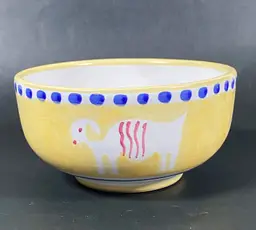 *VTG* Solimene Vietri Horned Ram Ceramic Cereal/Soup Bowl Made in Italy