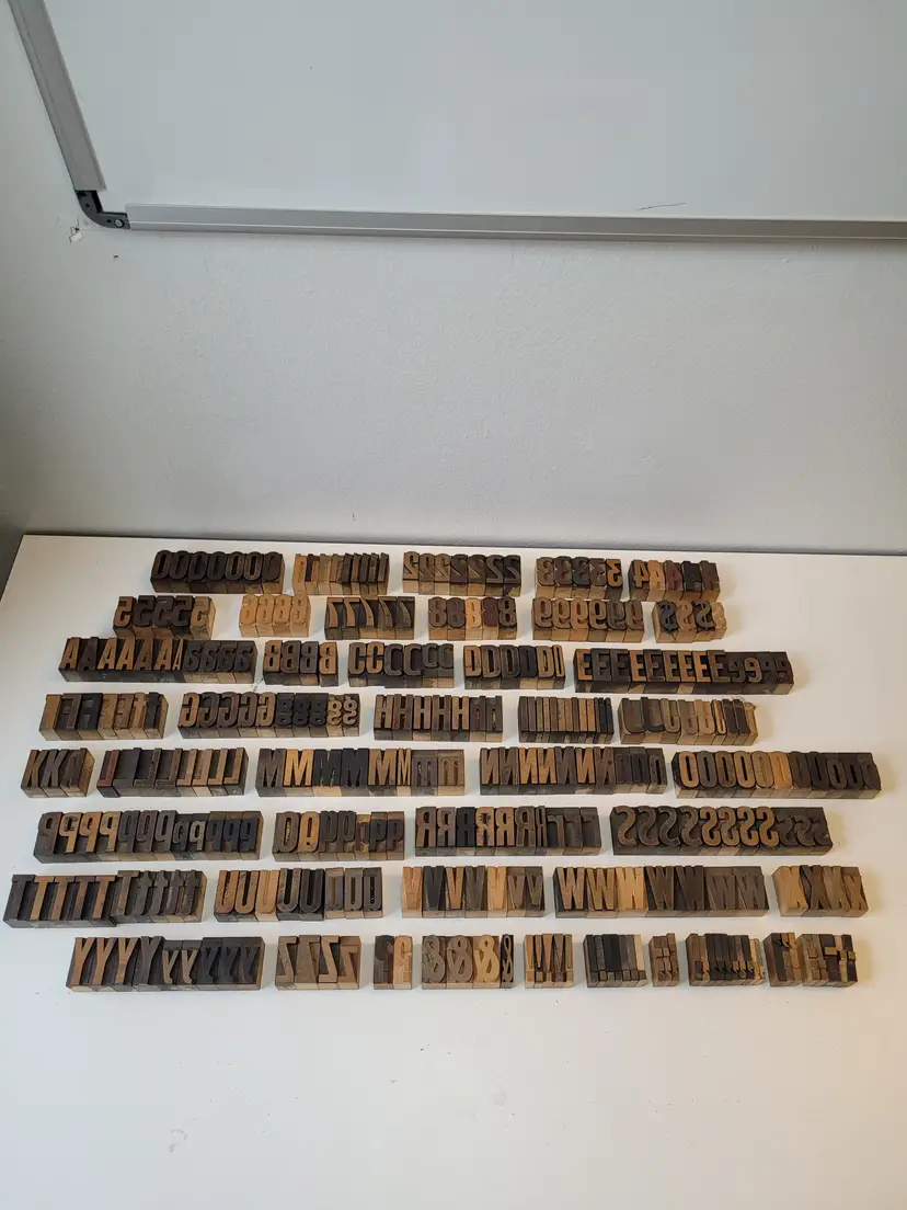 Giant Lot Vintage Wooden Letterpress Blocks 316 Blocks 1.5"