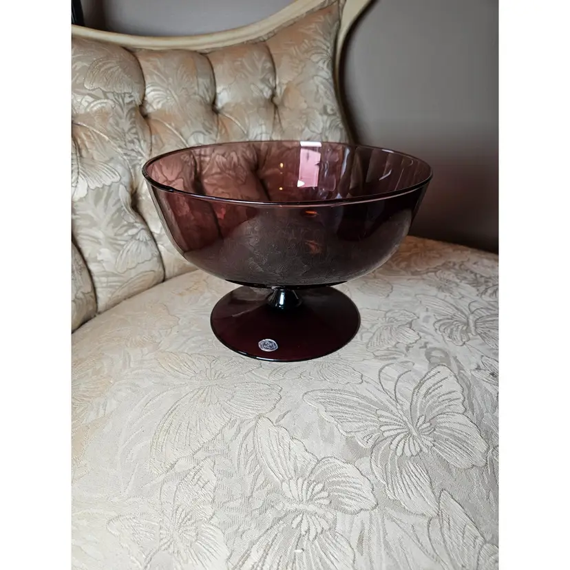 Amethyst 9" Glass Bowl Made In Italy.