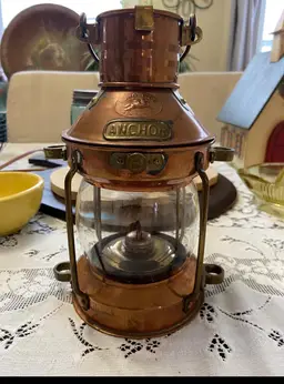 Antique Tung Woo Ships Oil Lantern