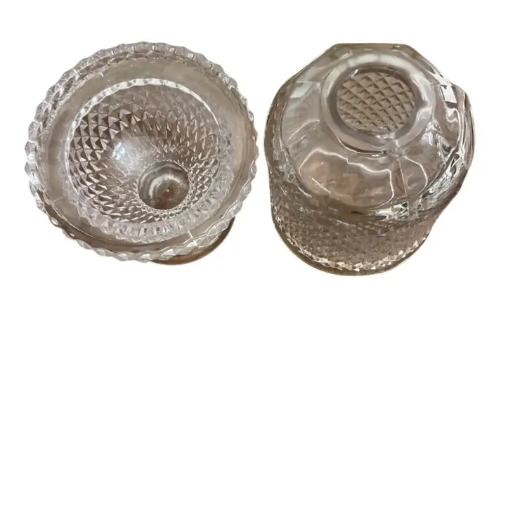 Vintage Viking Glass Diamond Point Glimmer Fairy Lamp