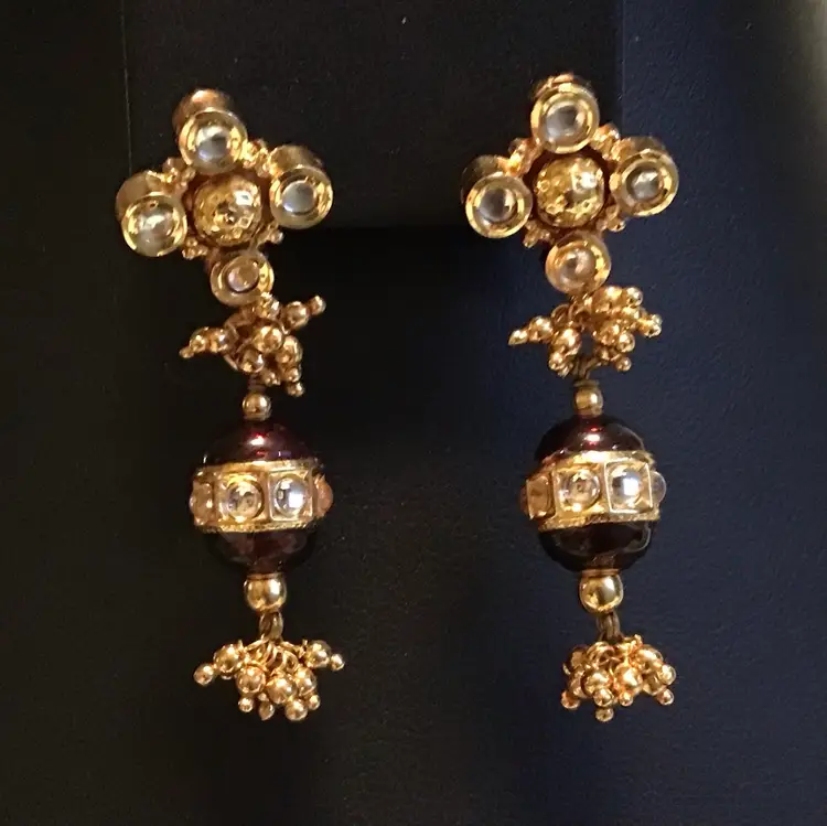 Deep Red Dangle Earrings